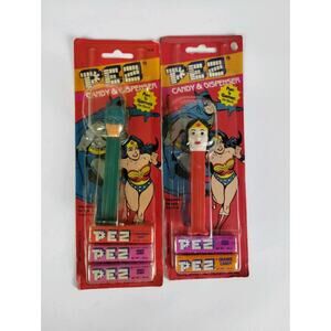 Vintage Pez Batman and Wonder Woman NIP